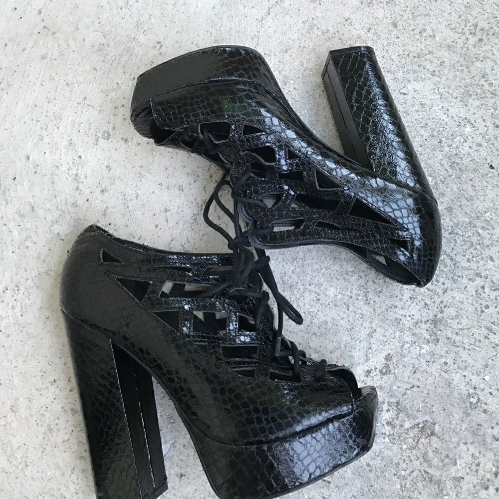 MIA  cut out lace up platform